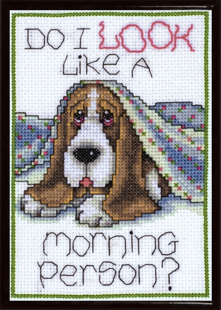 Tobin DW9781 14 Count Morning Dog Counted Cross Stitch Kit, 5" x 7", Multi-Colored